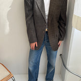 Stunning contrasted blazer in plaid and speckered tones