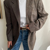 Two toned blazer in dusty brown tones