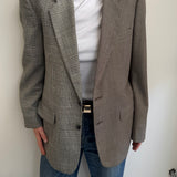 Stunning grey toned checkered contrasted blazer