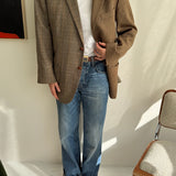 Two toned blazer in pale brown tones