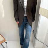 Stunning contrasted blazer in plaid and speckered tones