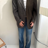 Stunning contrasted blazer in plaid and speckered tones