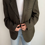 Green and brown houndstooth