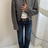 Bomber jacket in grey wool