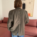Green double-breasted Button back blazer