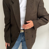 Olive and brown toned contrasted blazer