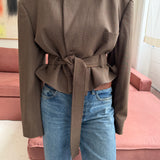 Belted blazer in Brown