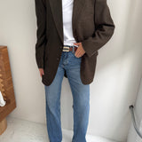 Olive and brown toned contrasted blazer