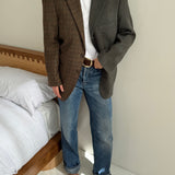 Green and brown toned contrasted blazer