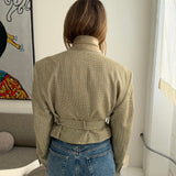 Belted blazer in pale speckered