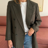 Dark green double-breasted Button back blazer