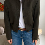 Speckered green bomber jacket