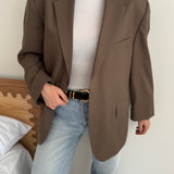 Brown button back blazer