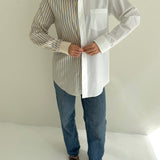 Contrasted shirt in yellow and white