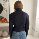 Belted blazer in Navy blue
