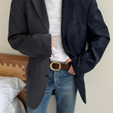 Dark blue toned contrasted blazer