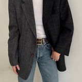 Grey tweed contrasted blazer