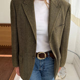 1970s herringbone blazer on thick wool