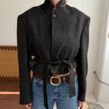 Belted blazer in Dark browns