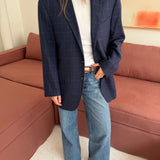 Blue checkered blazer