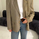 Checkered and houndstooth contrasted blazer (Express Shipping)