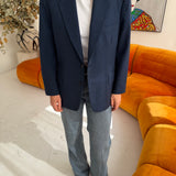 70s blazer in deep blue