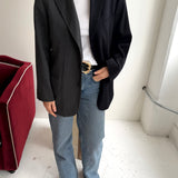 Contrasted blazer in navy and charcoal  (Express shipping)