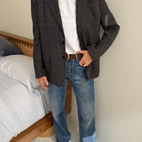 Stunning contrasted blazer inblue and grey tones