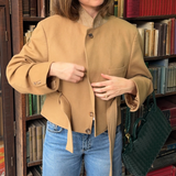 Belted blazer in camel