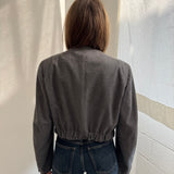 Bomber jacket in grey wool