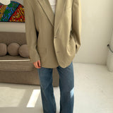Button back blazer in Off white