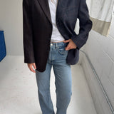Contrasted blazer in Brown checkered and blue checkered (Express shipping)