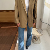 Contrasted blazer in checkered and brown plaid (Express shipping)