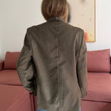 Button back blazer in Dark green