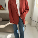 Coral button back blazer