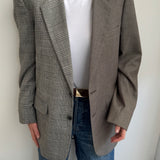 Stunning grey toned checkered contrasted blazer