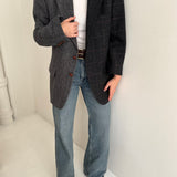 Grey tweed contrasted blazer