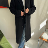 Heavy wool single breasted black coat