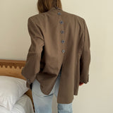 Brown button back blazer