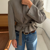 Belted blazer in Sand (Ready to ship)