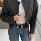 Checkered grey bomber jacket
