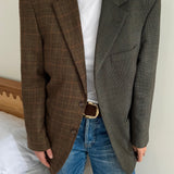 Green and brown toned contrasted blazer