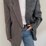 Silk grey and brown contrasted blazer