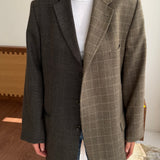 Contrasted blazer in pale brown checkered and dark brown speckered (Express shipping)
