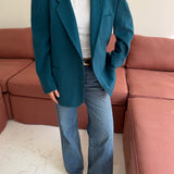 Bright green wool blazer