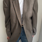 Pale grey and houndstooth two toned blazer