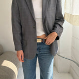 Plaid grey blazer