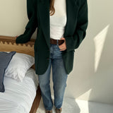 Deep green heavy wool blazer