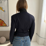 Belted blazer in Navy blue