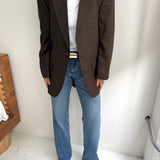 Olive and brown toned contrasted blazer
